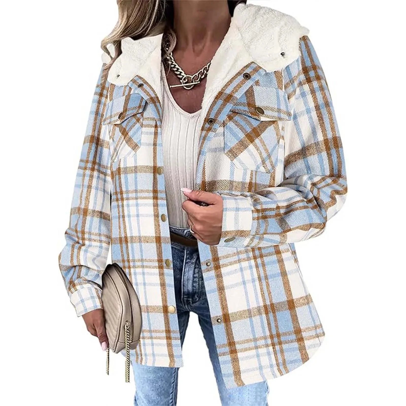 Daniela - Check Jacket with Sherpa Lining