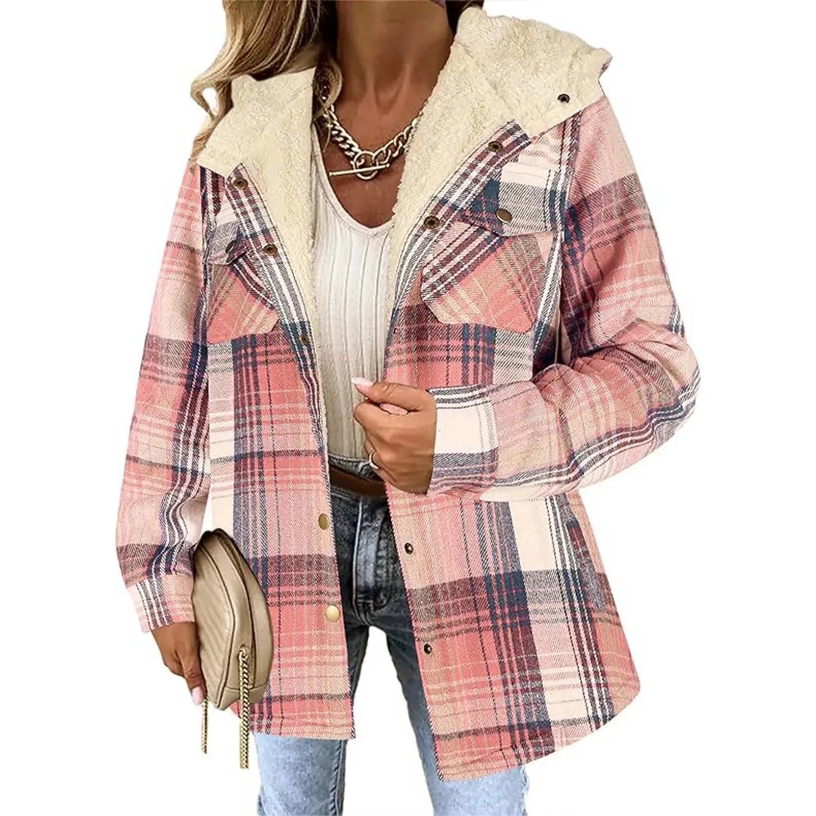 Daniela - Check Jacket with Sherpa Lining