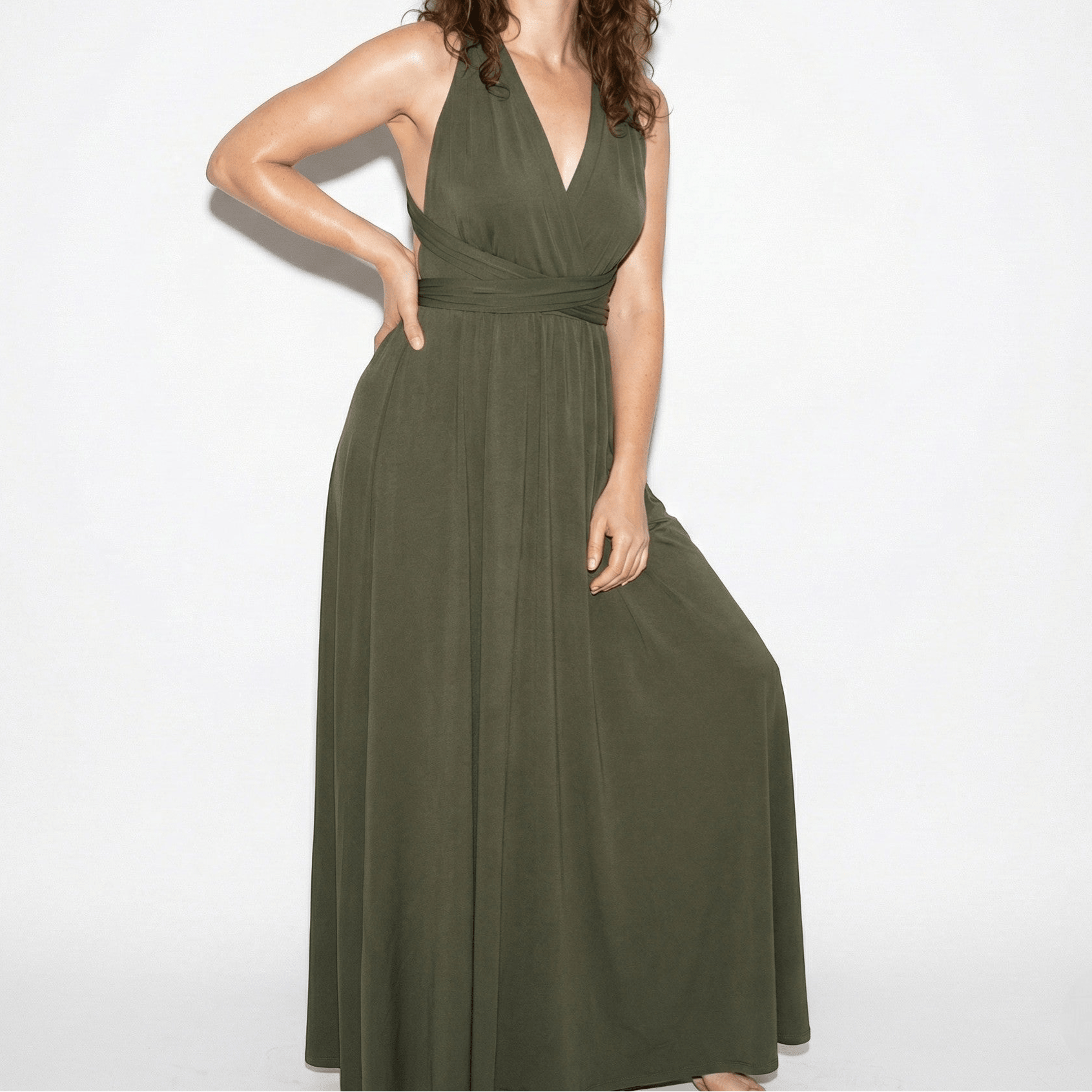 Danielle - Women's 3 - Way Wedding Guest Maxi Dress - Dress - Green - Parker&Brooks
