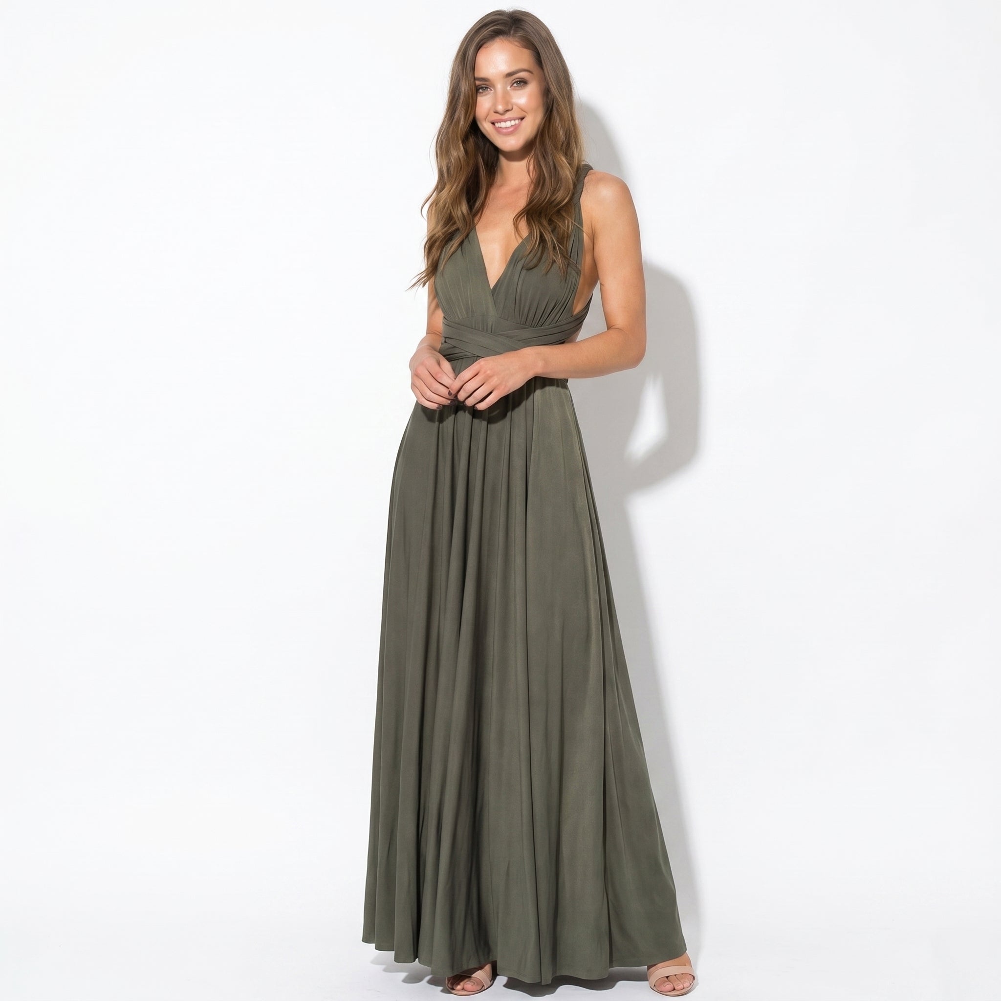 Danielle - Women's 3 - Way Wedding Guest Maxi Dress - Dress - Gray - Parker&Brooks