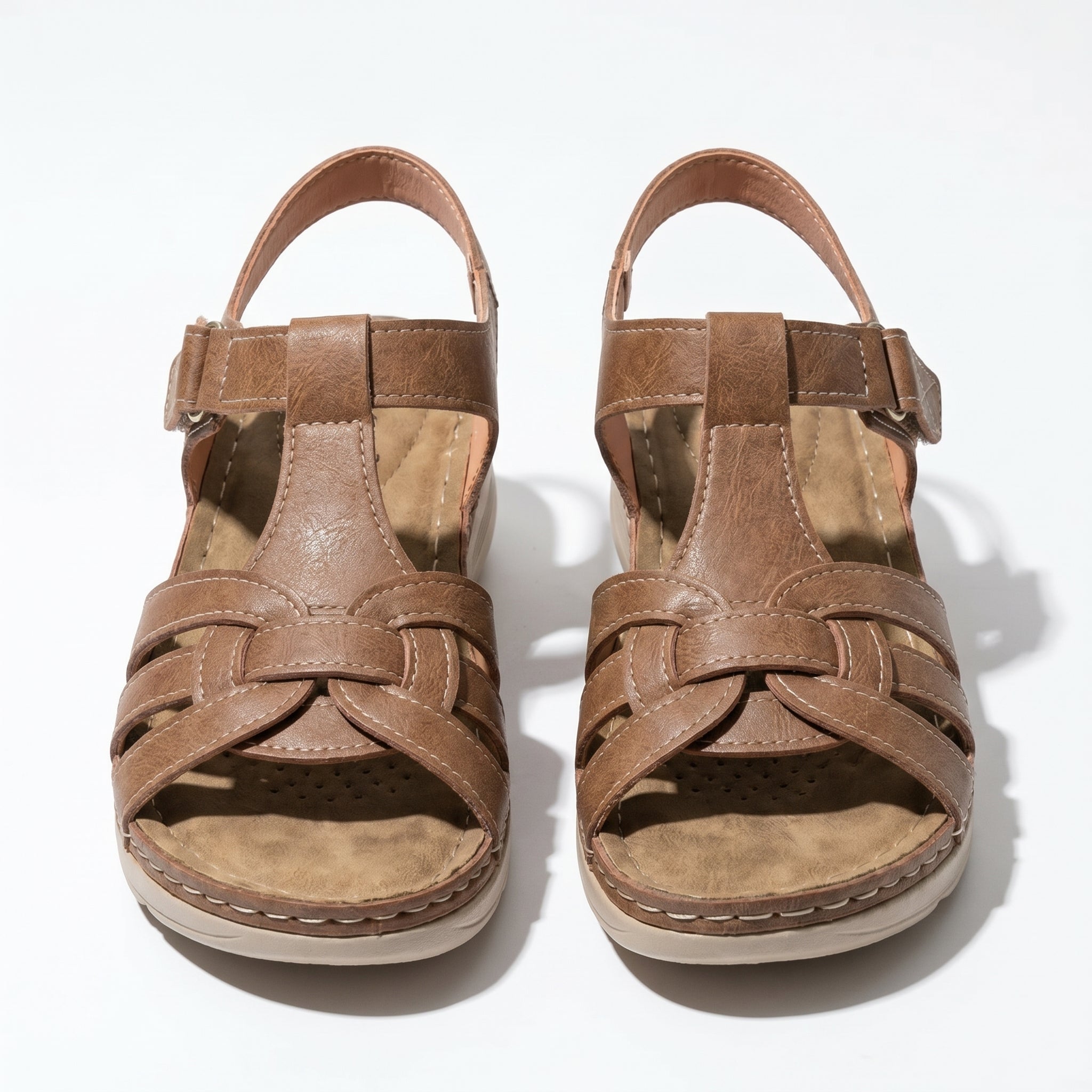Donna - Women's Orthopedic Wedge Sandals - Sandals - Brown - Parker&Brooks