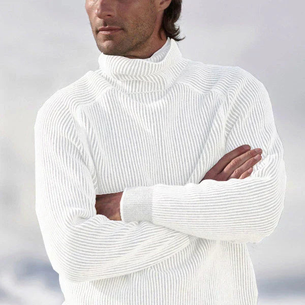 Fabian – Ribbed Wool Sweater with Roll Neck