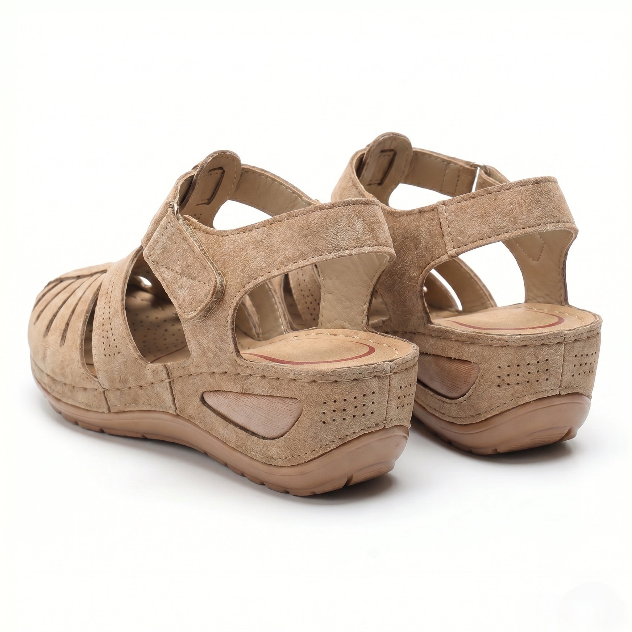Eleanor - Women's Orthopedic Cut - Out Sandal - Sandals - Beige - Parker&Brooks