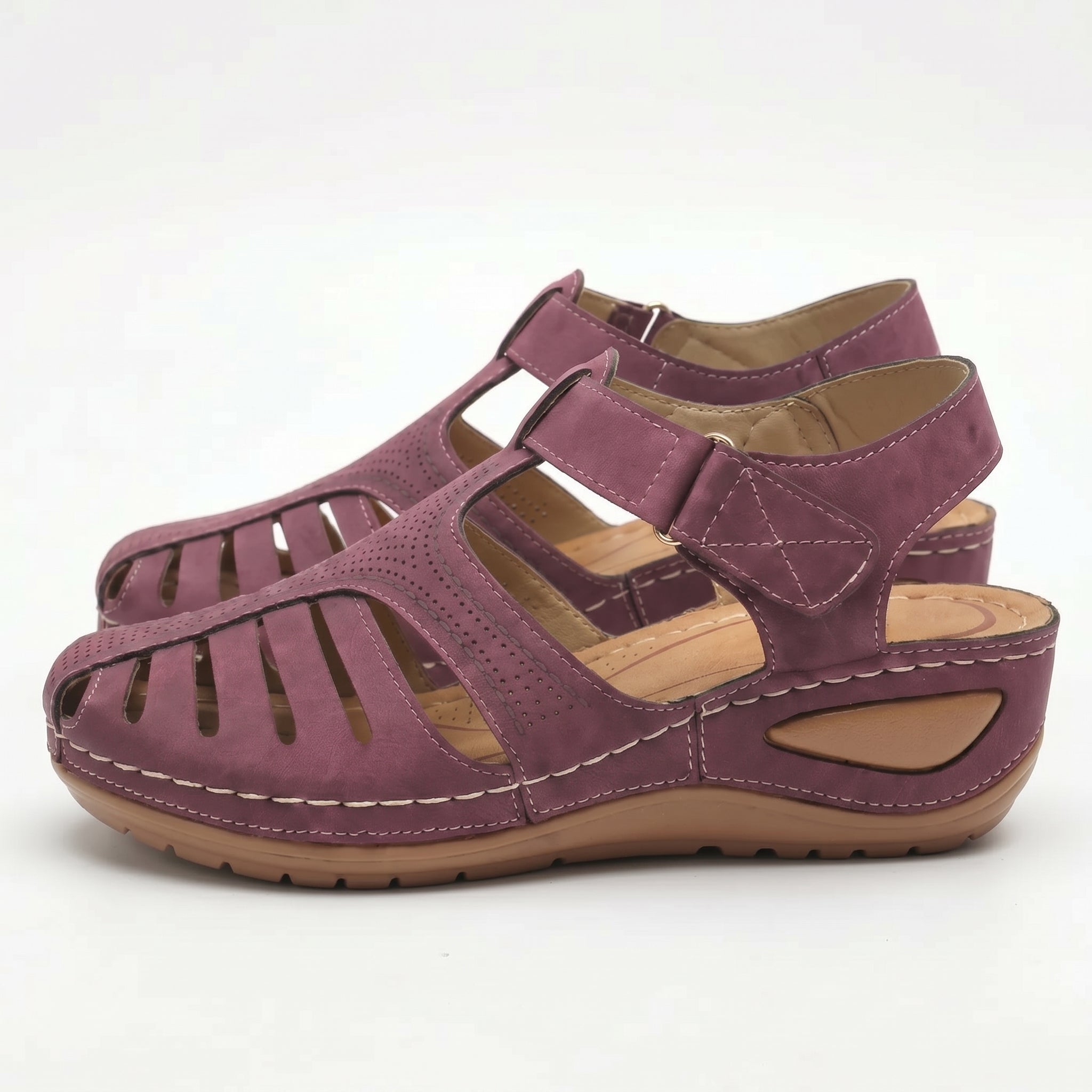 Eleanor - Women's Orthopedic Cut - Out Sandal - Sandals - Purple - Parker&Brooks
