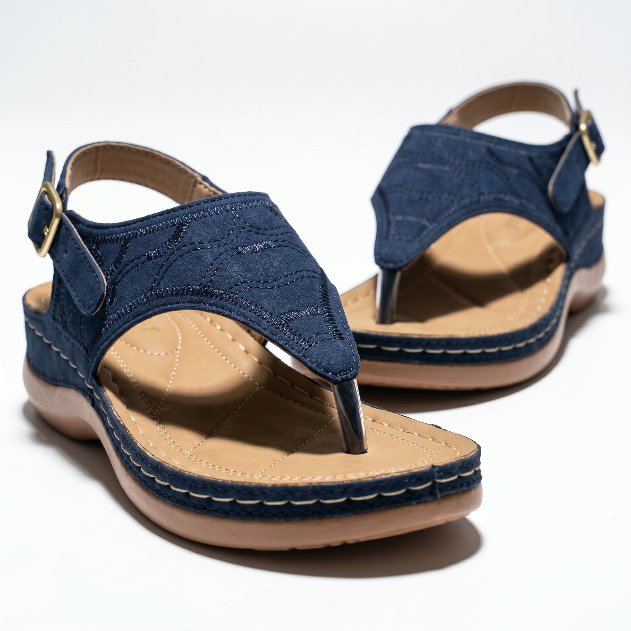 Elena - Women's Breathable Orthopedic Sandals - Sandals - Navy Blue - Parker&Brooks