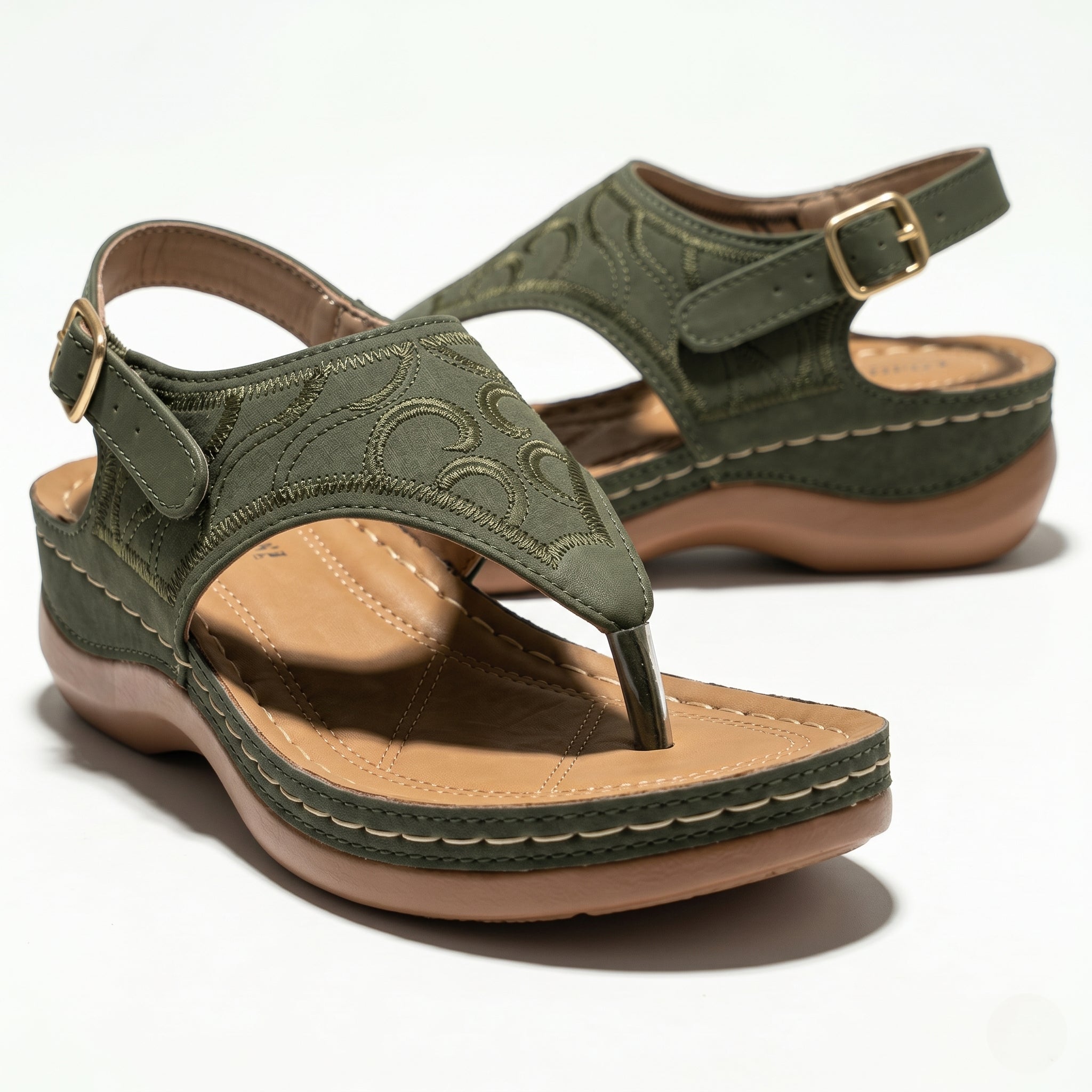 Elena - Women's Breathable Orthopedic Sandals - Sandals - Army Green - Parker&Brooks