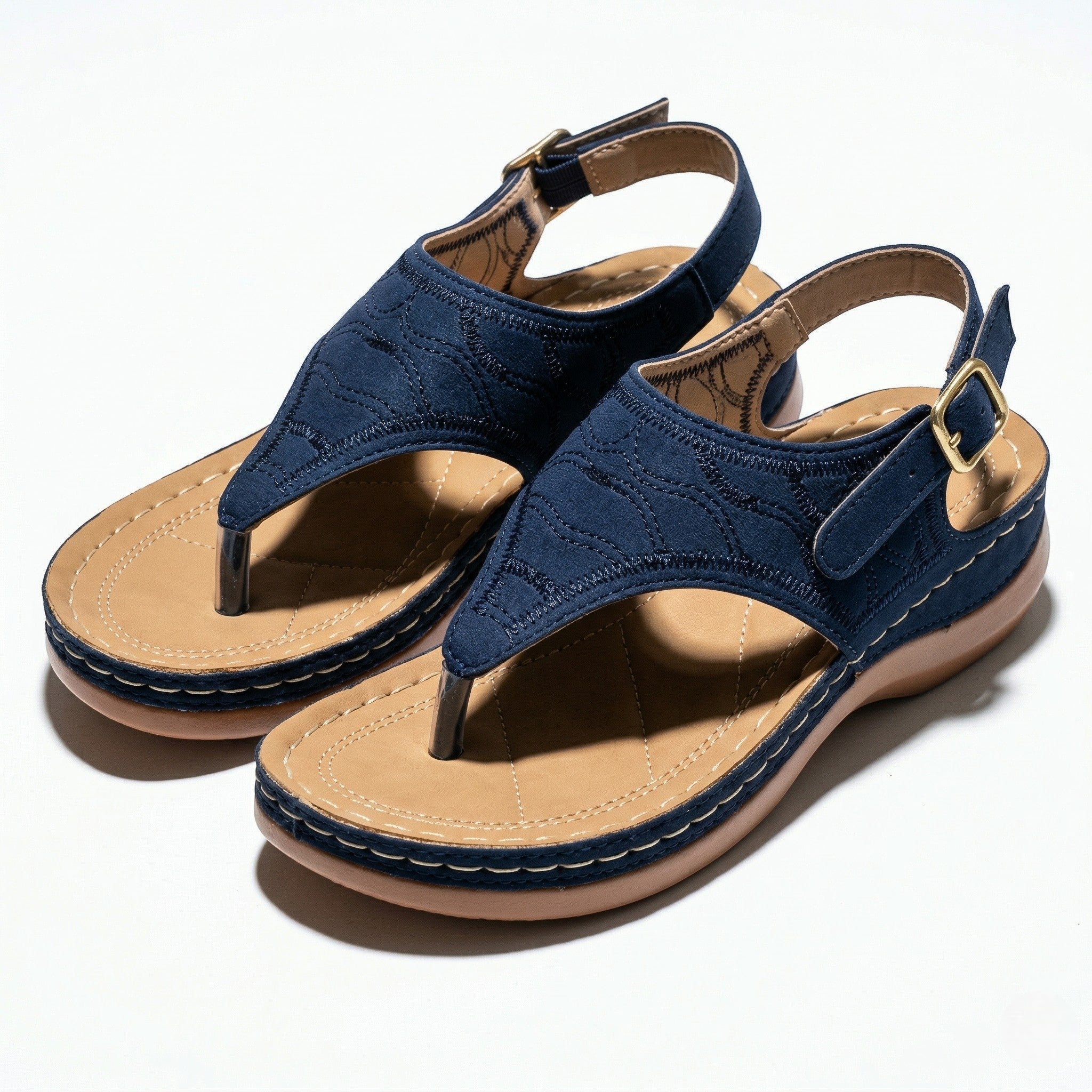 Elena - Women's Breathable Orthopedic Sandals - Sandals - Navy Blue - Parker&Brooks