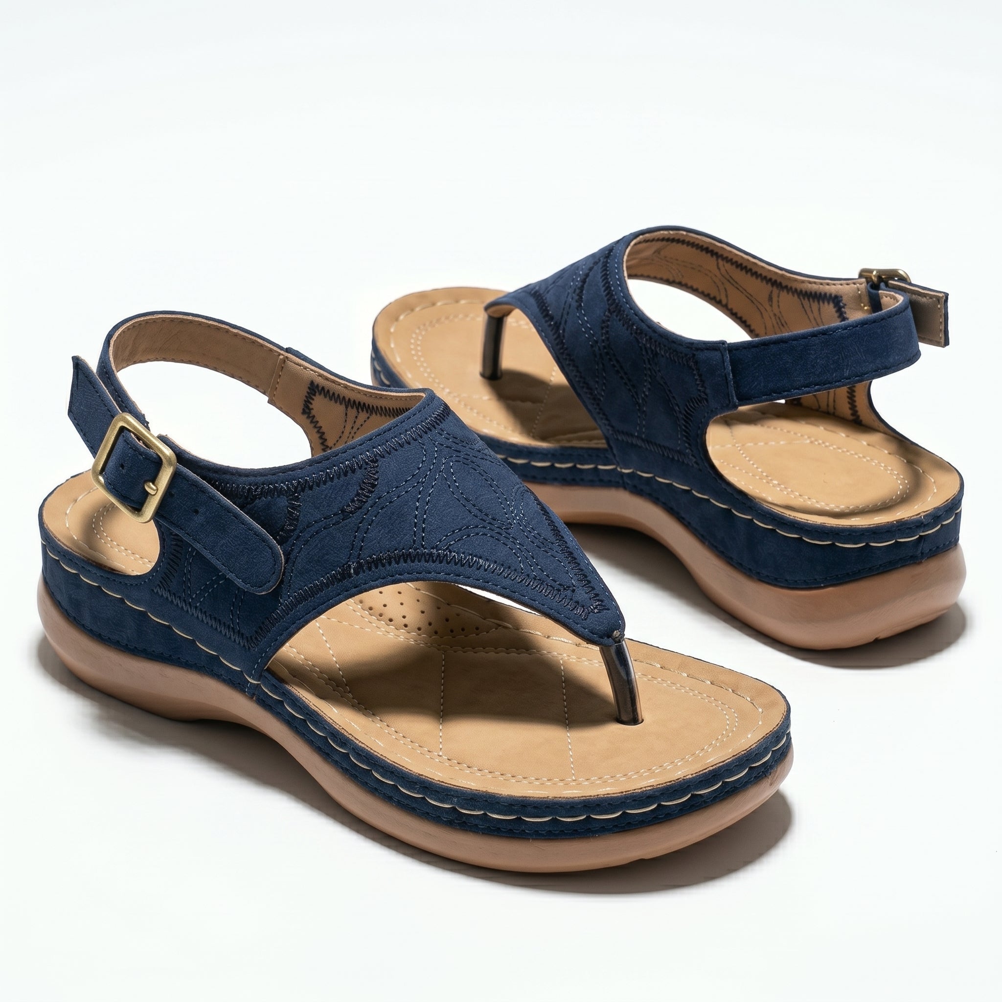 Elena - Women's Breathable Orthopedic Sandals - Sandals - Navy Blue - Parker&Brooks