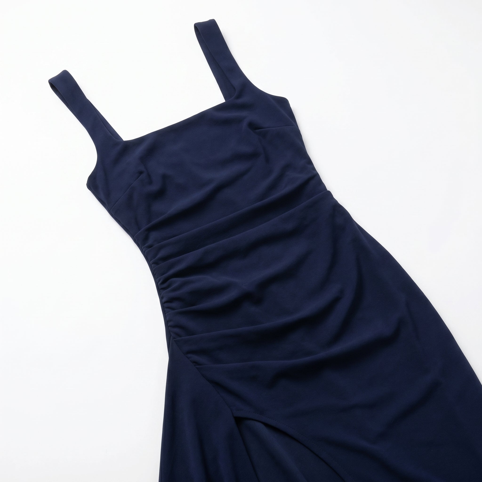 Elena - Women's Elegant Evening Maxi Dress with High Slit - Maxi Dress - Navy Blue - Parker&Brooks