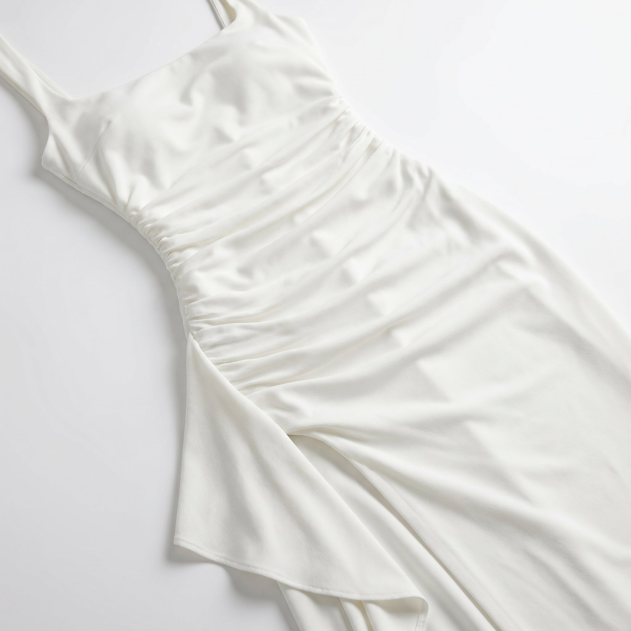 Elena - Women's Elegant Evening Maxi Dress with High Slit - Maxi Dress - White - Parker&Brooks