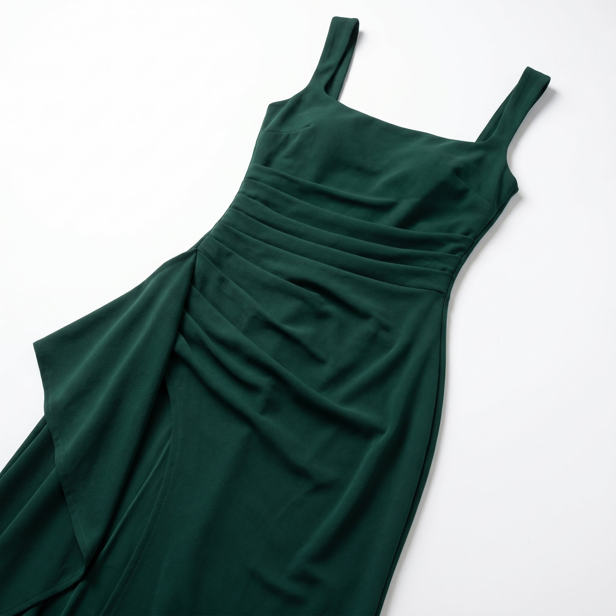 Elena - Women's Elegant Evening Maxi Dress with High Slit - Maxi Dress - Dark Green - Parker&Brooks