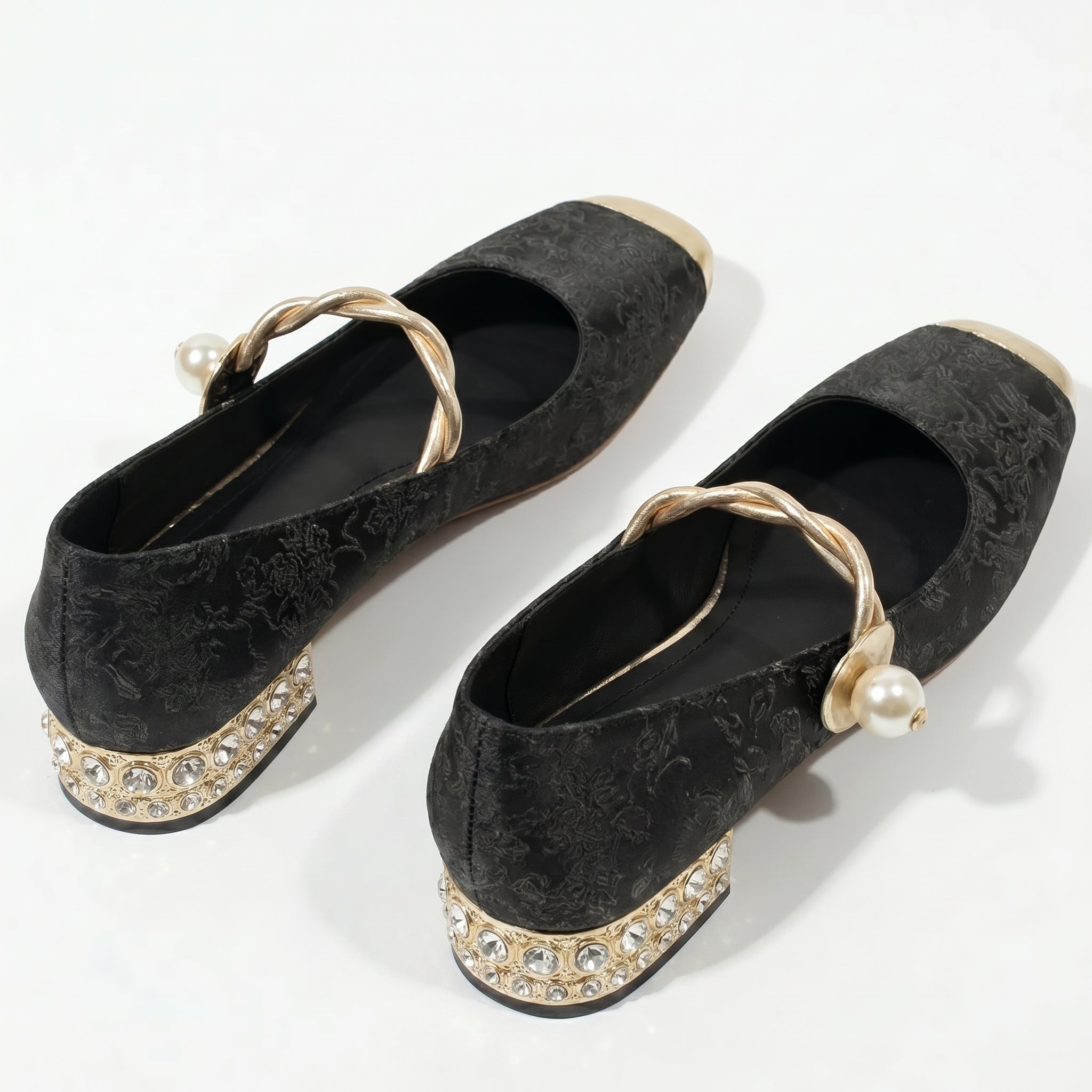 Elena - Women's Low Heel Pumps with Pearl Strap - Sandal - Green - Parker&Brooks