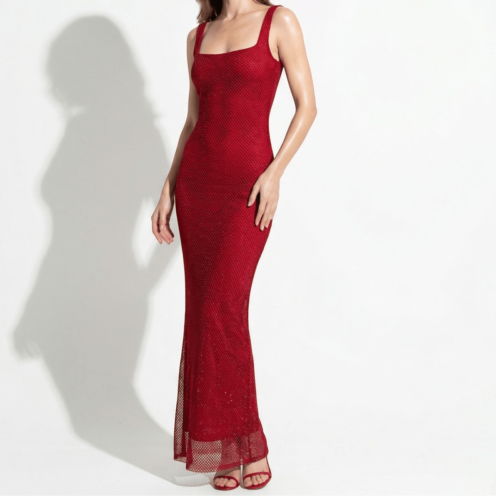 Elizabeth - Women's Elegant Evening Sequin Maxi Dress - Dress - Red - Parker&Brooks
