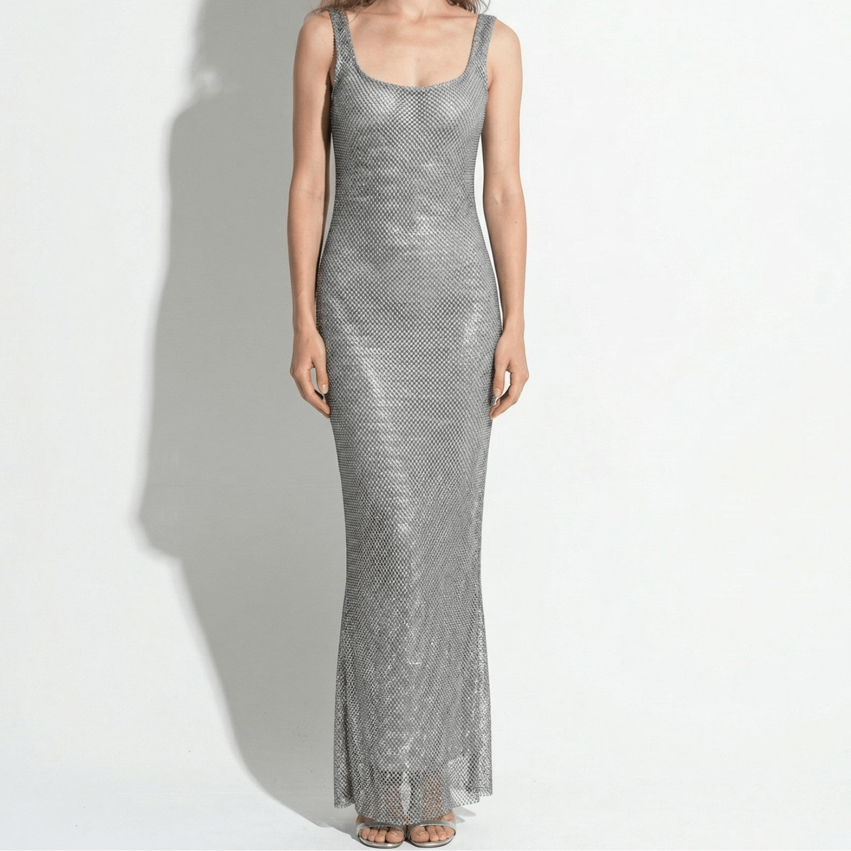 Elizabeth - Women's Elegant Evening Sequin Maxi Dress - Dress - Silver - Parker&Brooks