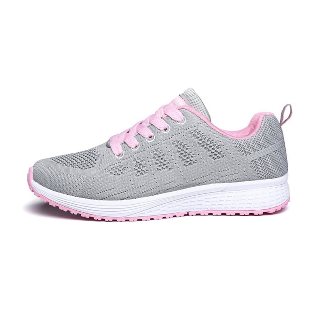 Ella - Women's Breathable Knit Sneakers - Trainers - Gray - Parker&Brooks