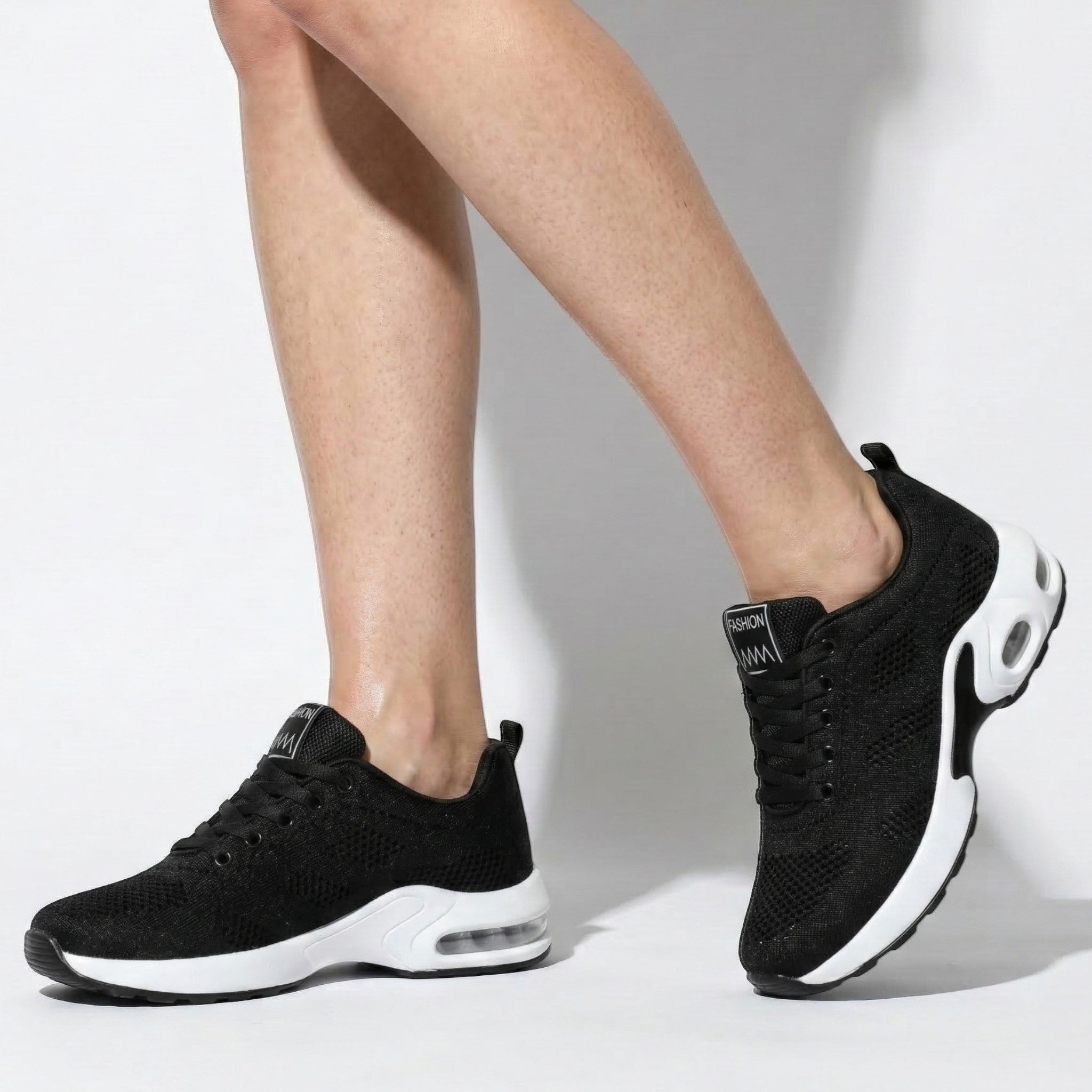 Ella - Women's Orthopedic Air Cushioning Sneakers - Sneakers - Black - Parker&Brooks