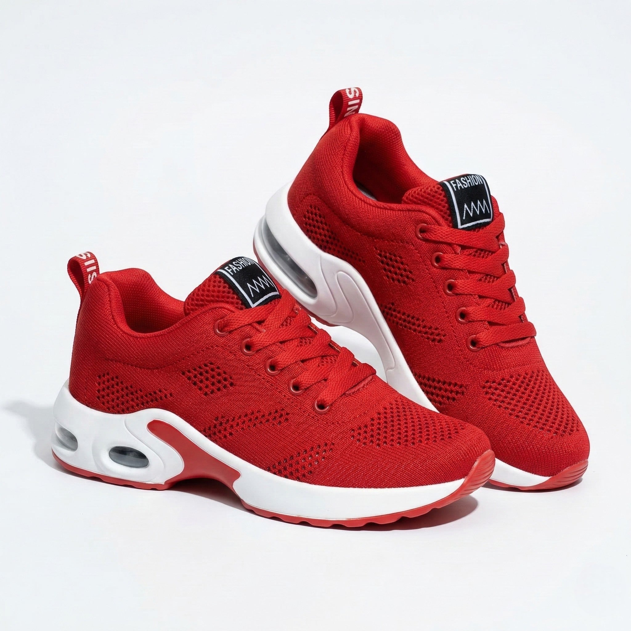 Ella - Women's Orthopedic Air Cushioning Sneakers - Sneakers - Red - Parker&Brooks