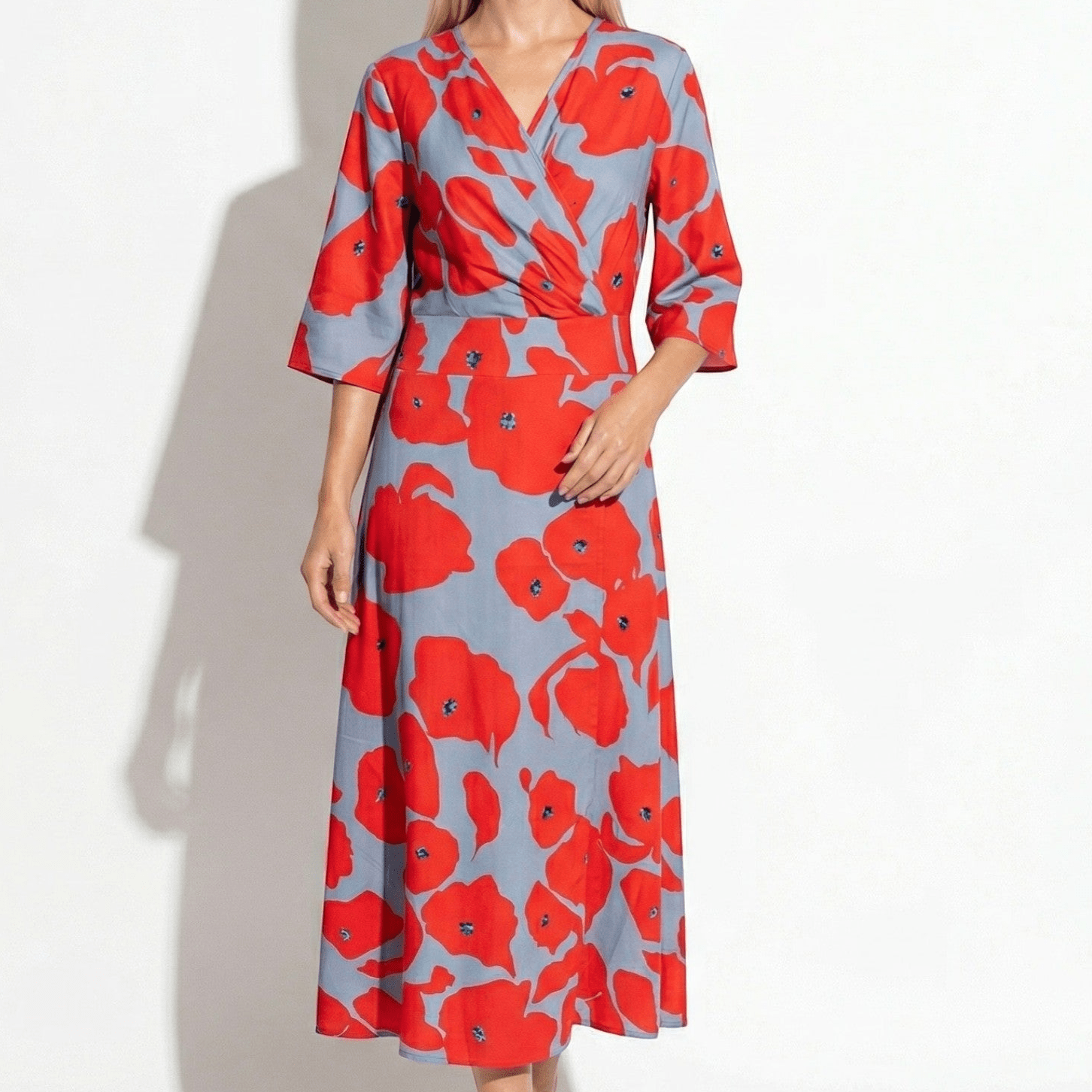 Ella - Women's Summer Floral Maxi Dress - Maxi Dress - Red - Parker&Brooks