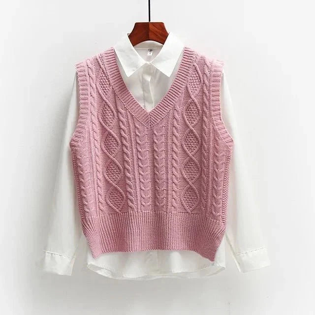 Elsbeth - Sweater Vest with Cable Knit