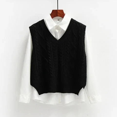 Elsbeth - Sweater Vest with Cable Knit