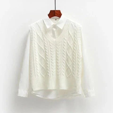 Elsbeth - Sweater Vest with Cable Knit