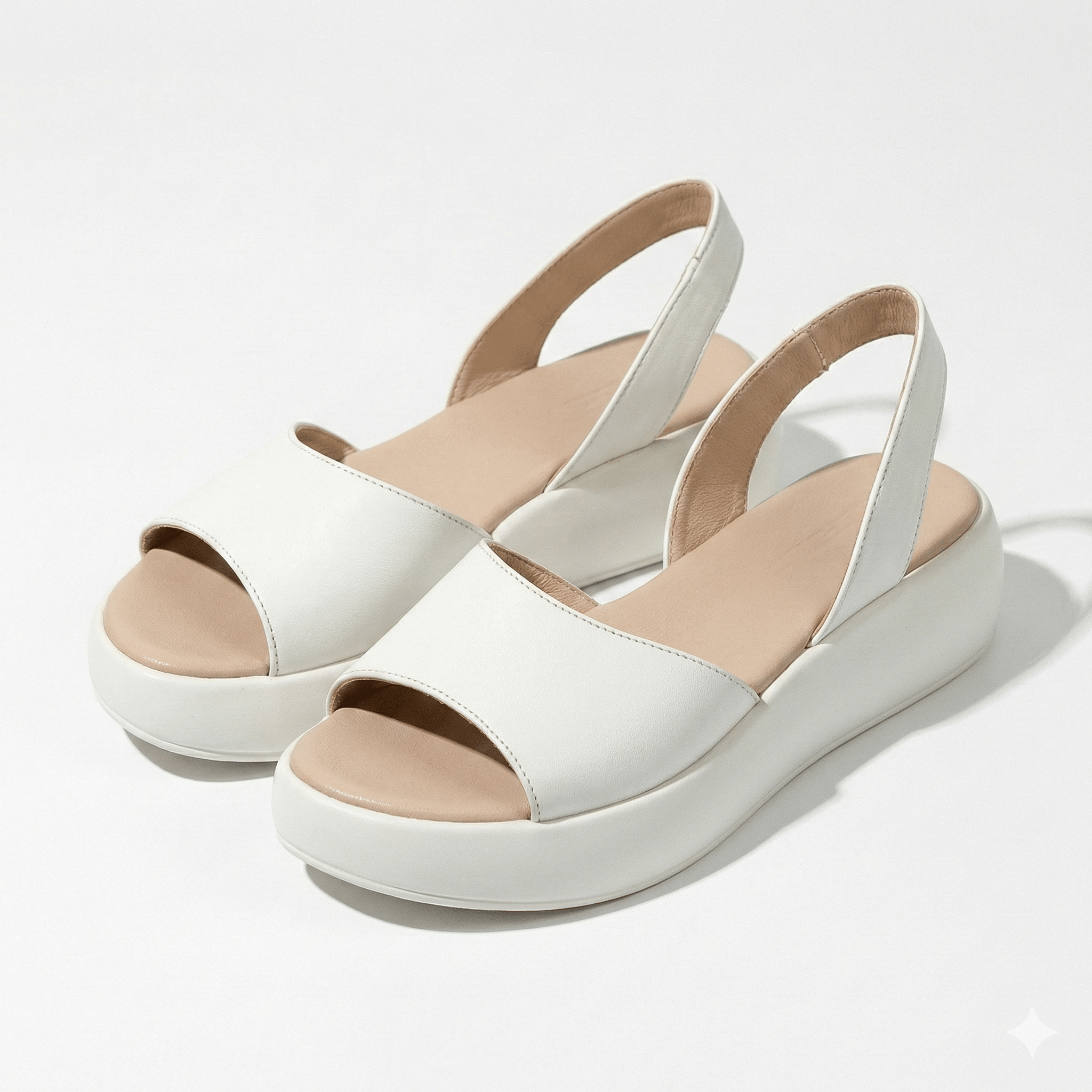 Erin - Women's Lightweight Slip On Summer Sandals - Footwear - White - Parker&Brooks