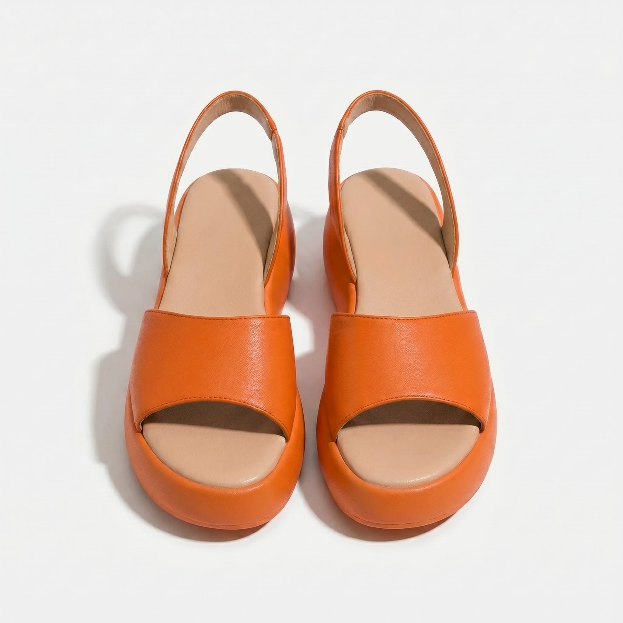 Erin - Women's Lightweight Slip On Summer Sandals - Footwear - Orange - Parker&Brooks