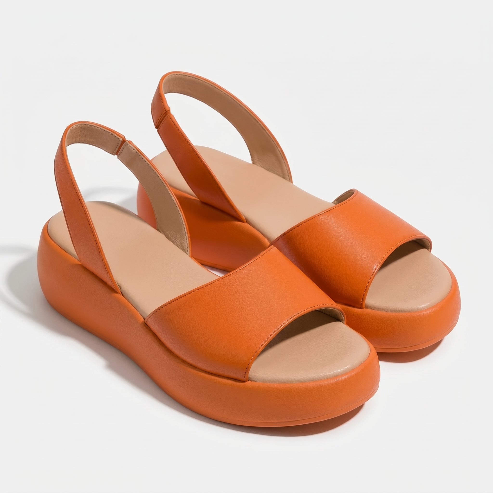 Erin - Women's Lightweight Slip On Summer Sandals - Footwear - Orange - Parker&Brooks