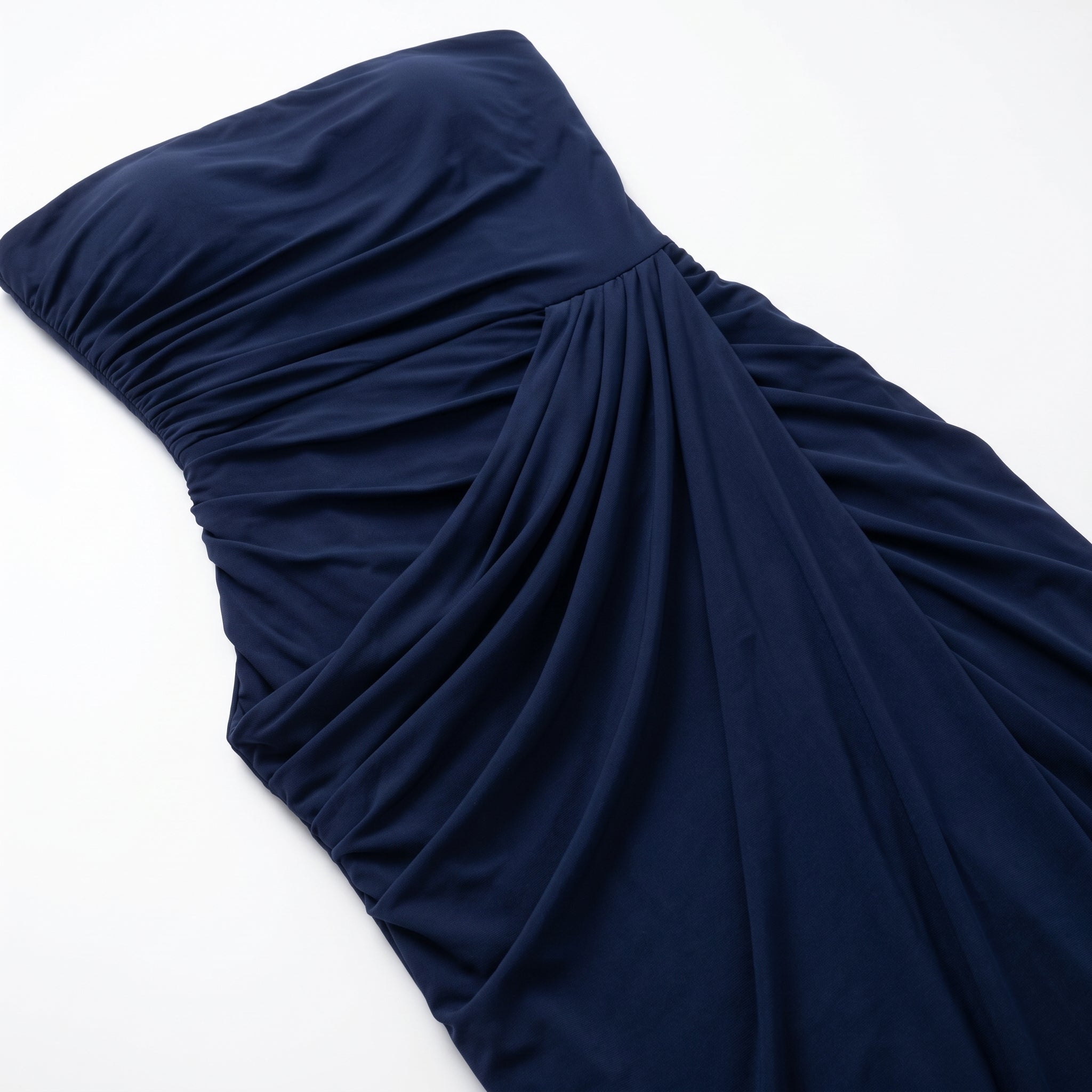 Eva - Women's Strapless Ruched Bridesmaid Maxi Dress - Maxi Dresses - Dark Blue - Parker&Brooks