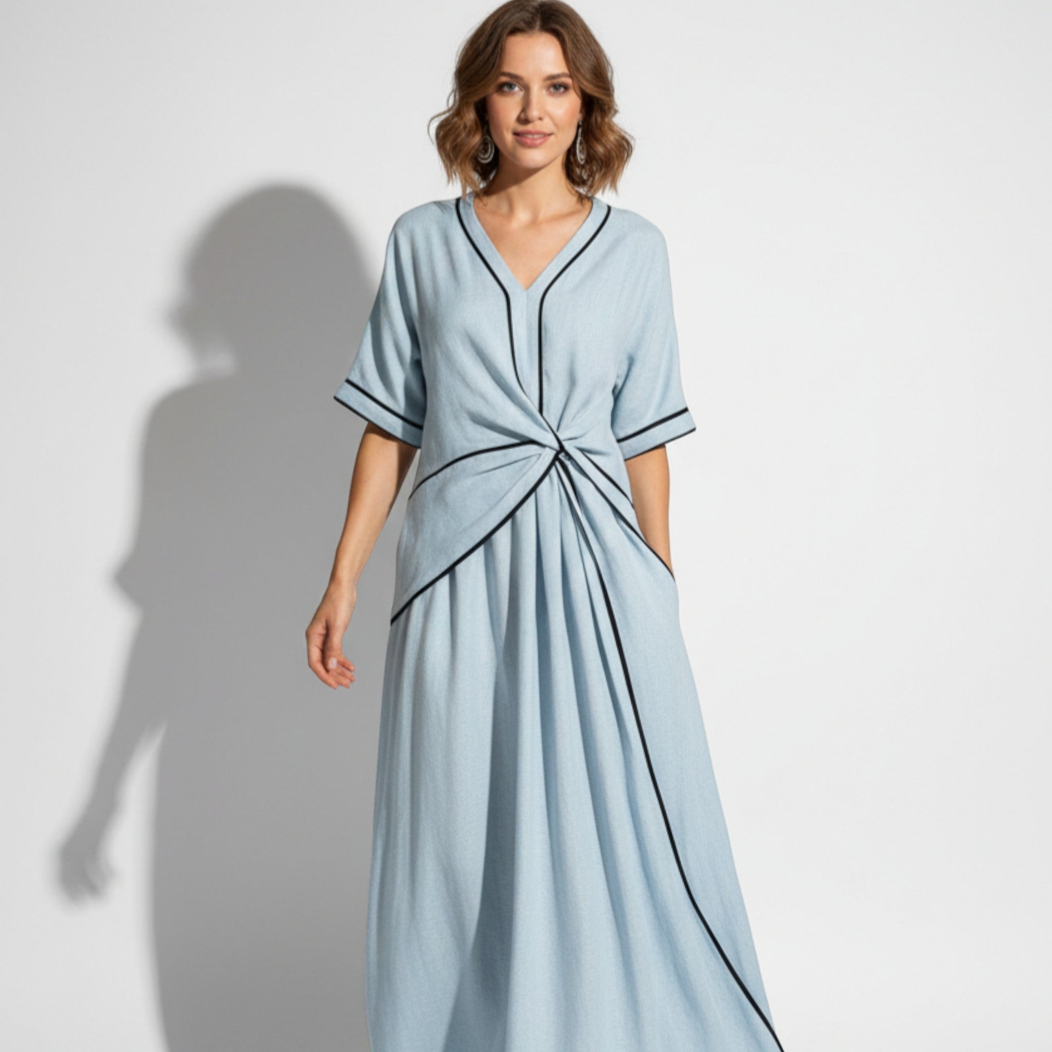 Evie - Women's Summer Maxi Dress - Dress - Light Blue - Parker&Brooks