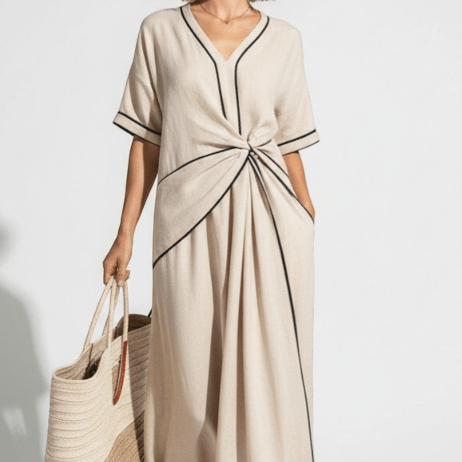 Evie - Women's Summer Maxi Dress - Dress - Apricot - Parker&Brooks
