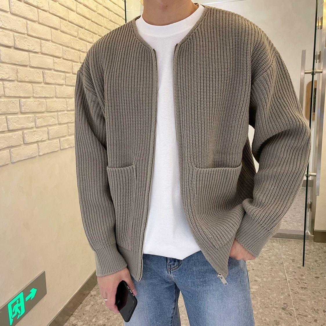 Leon – Ribbed Knit Cardigan with Relaxed Fit