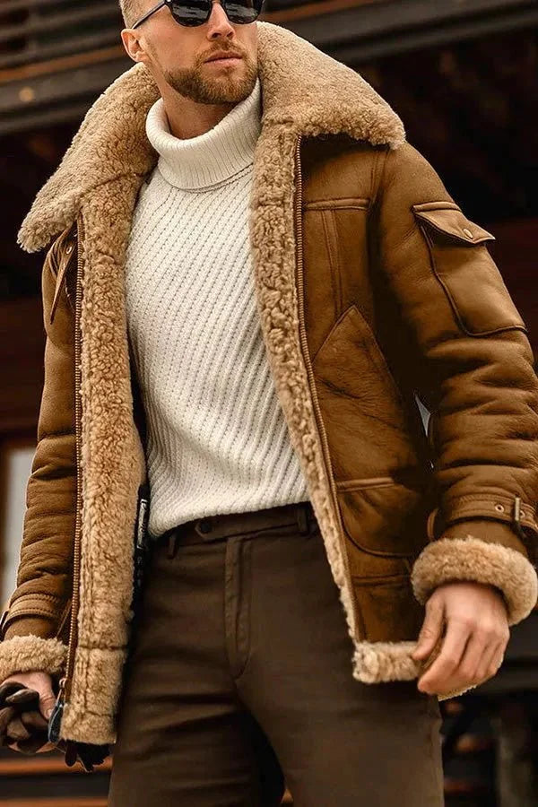 Ferdinand - Fashionable Leather Jacket with Stand-Up Collar