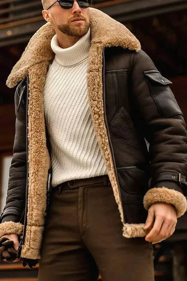 Ferdinand - Fashionable Leather Jacket with Stand-Up Collar