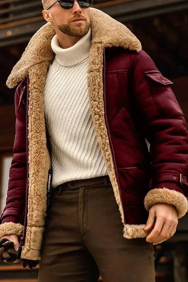 Ferdinand - Fashionable Leather Jacket with Stand-Up Collar