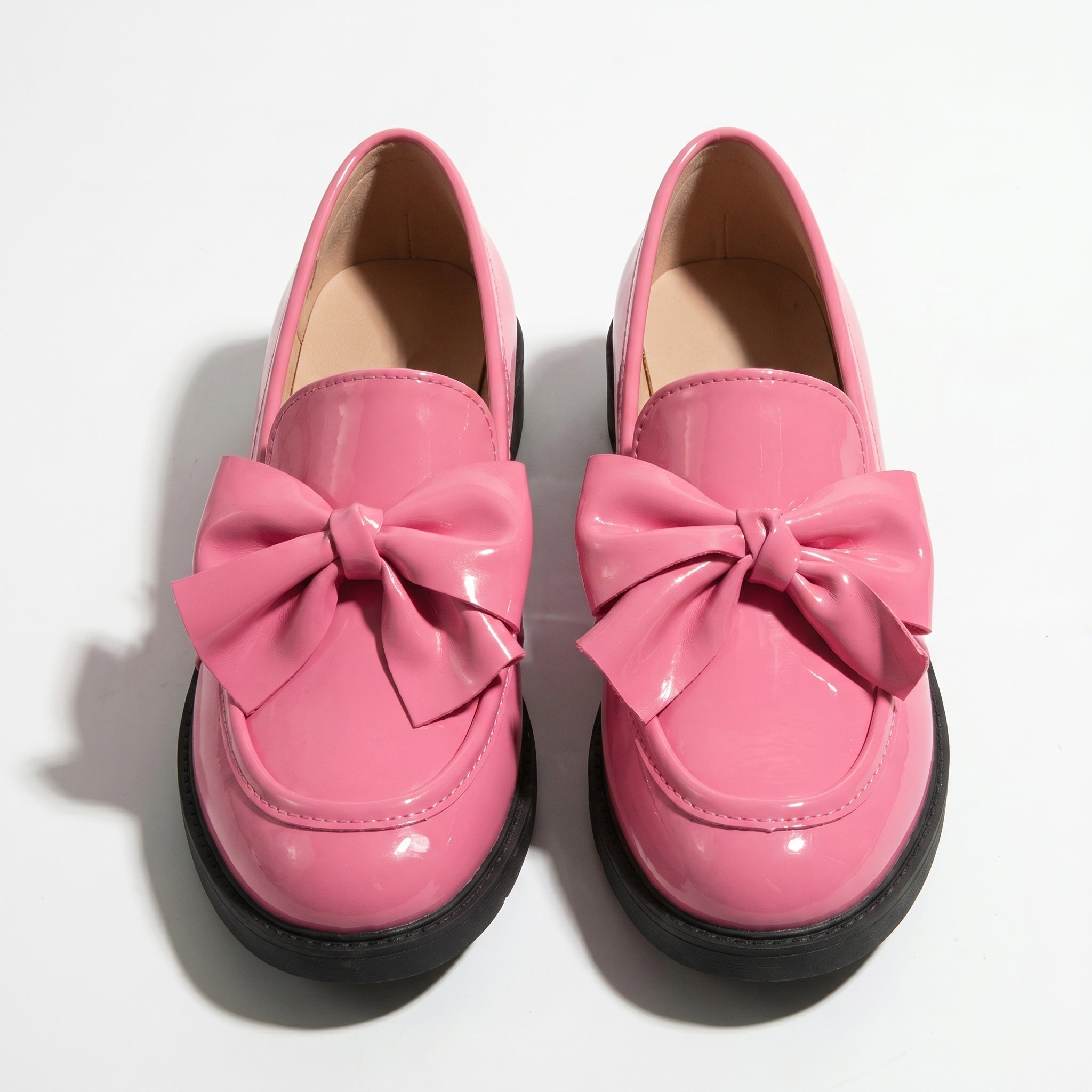 Florence - Women's Platform Loafers with Bow Detail - Loafers - Pink - Parker&Brooks
