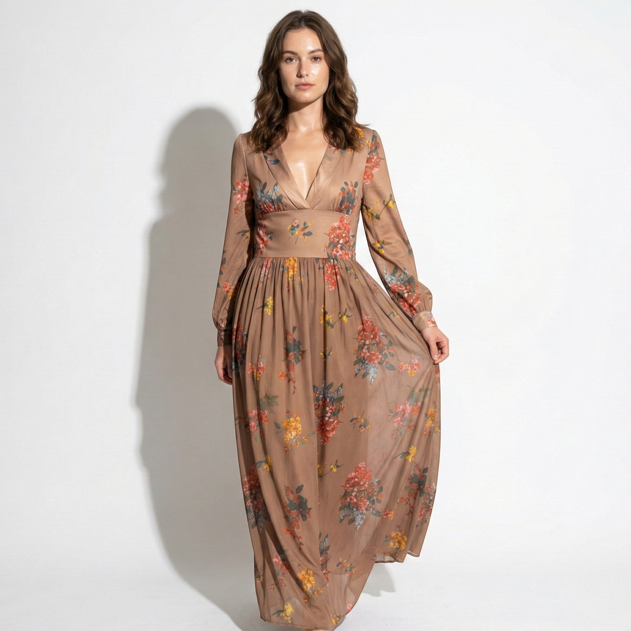 Freya - Women's Bohemian Party Maxi Dress - Dress - Brown - Parker&Brooks