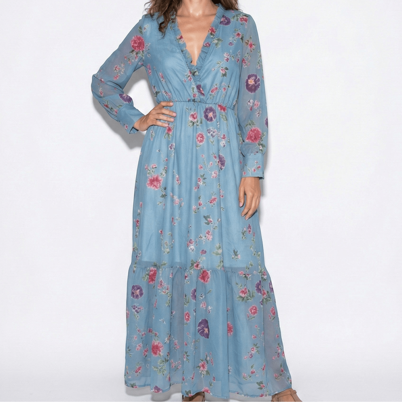 Freya - Women's Bohemian Party Maxi Dress - Dress - Blue - Parker&Brooks