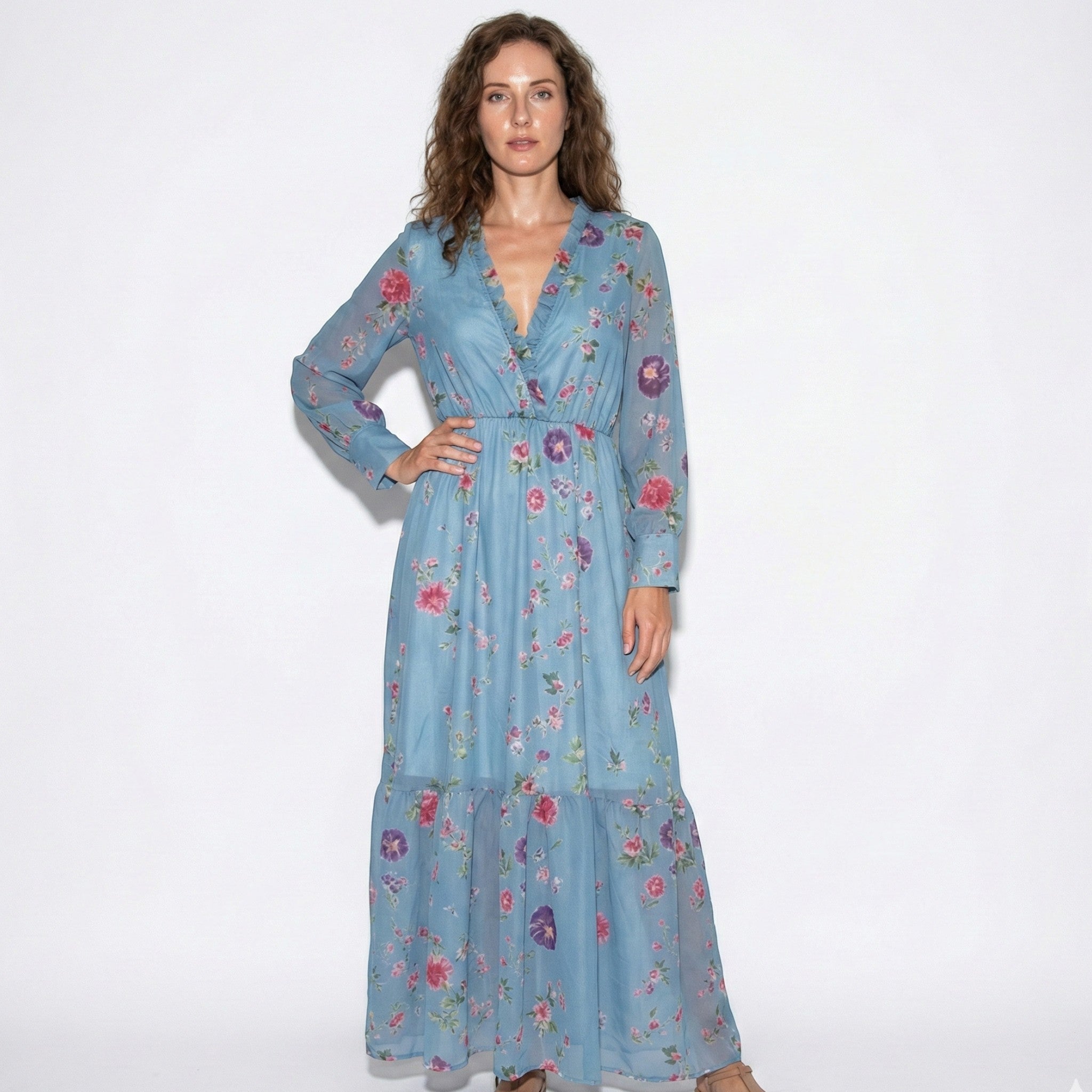 Freya - Women's Bohemian Party Maxi Dress - Dress - Blue - Parker&Brooks