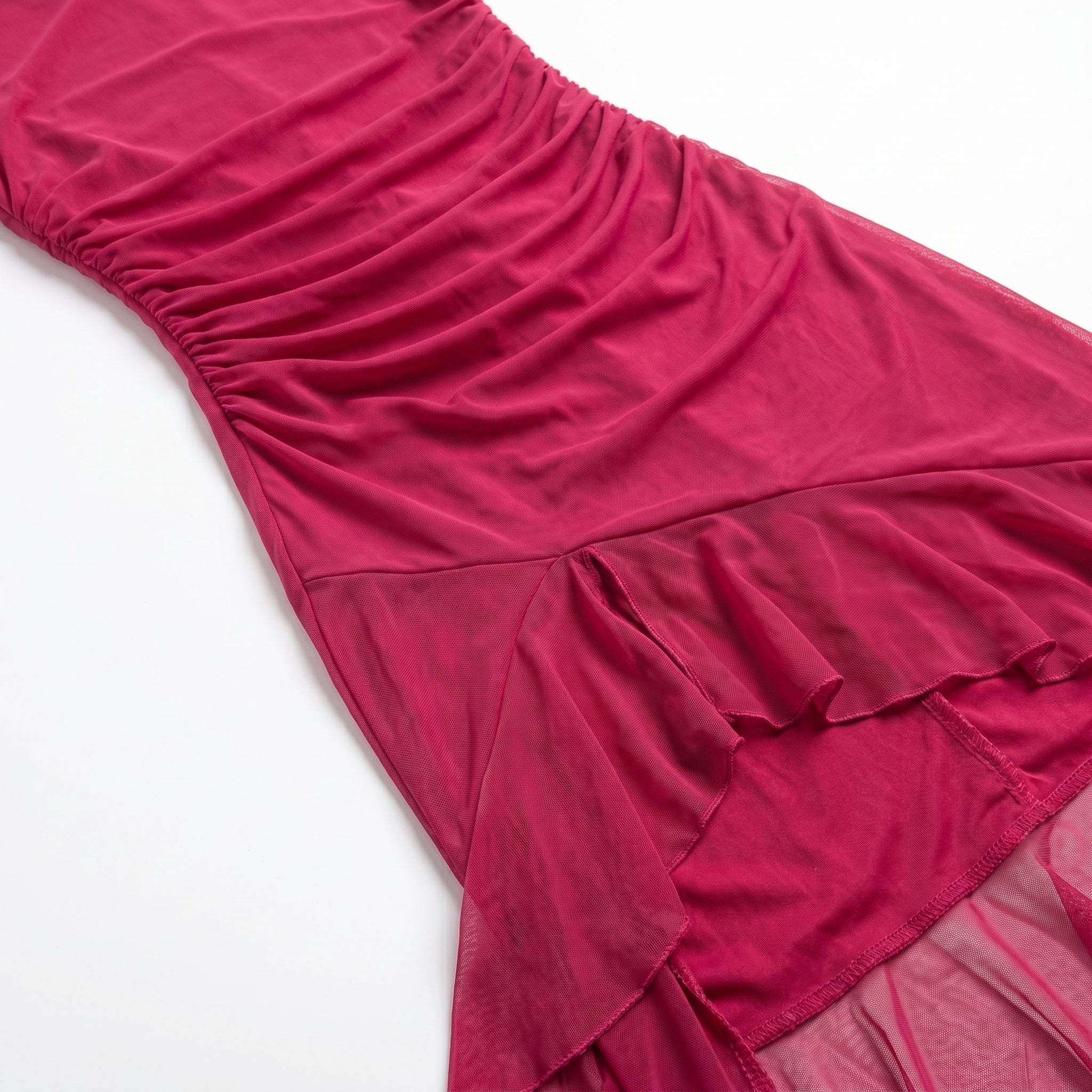 Freya - Women's Ruched Sleeveless Party Midi Dress - Midi Dresses - Pink - Parker&Brooks