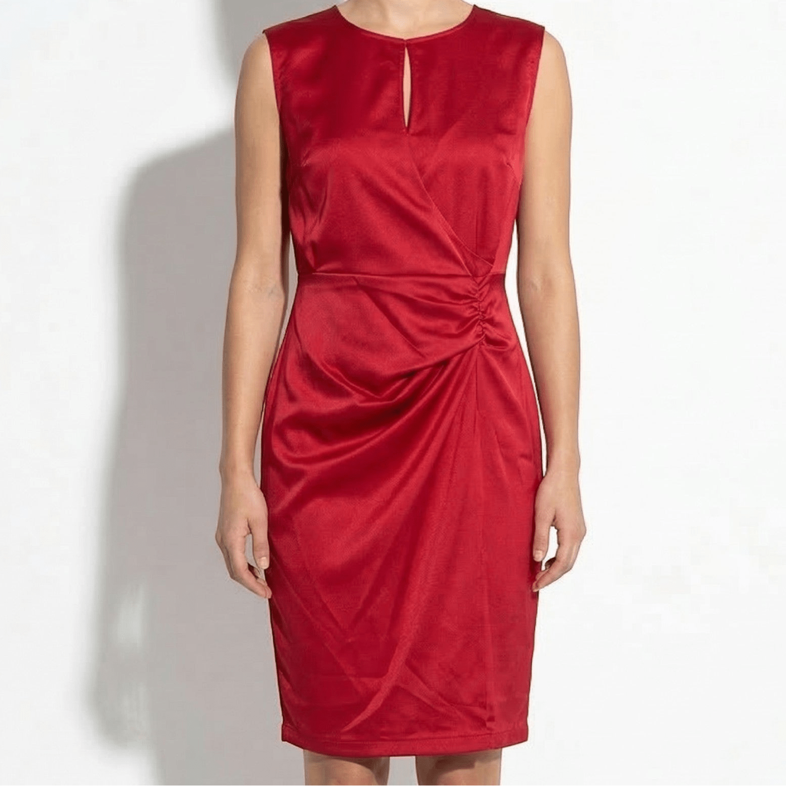 Freya - Women's Sleeveless Ruched Mini Dress - Mini Dresses - Red - Parker&Brooks