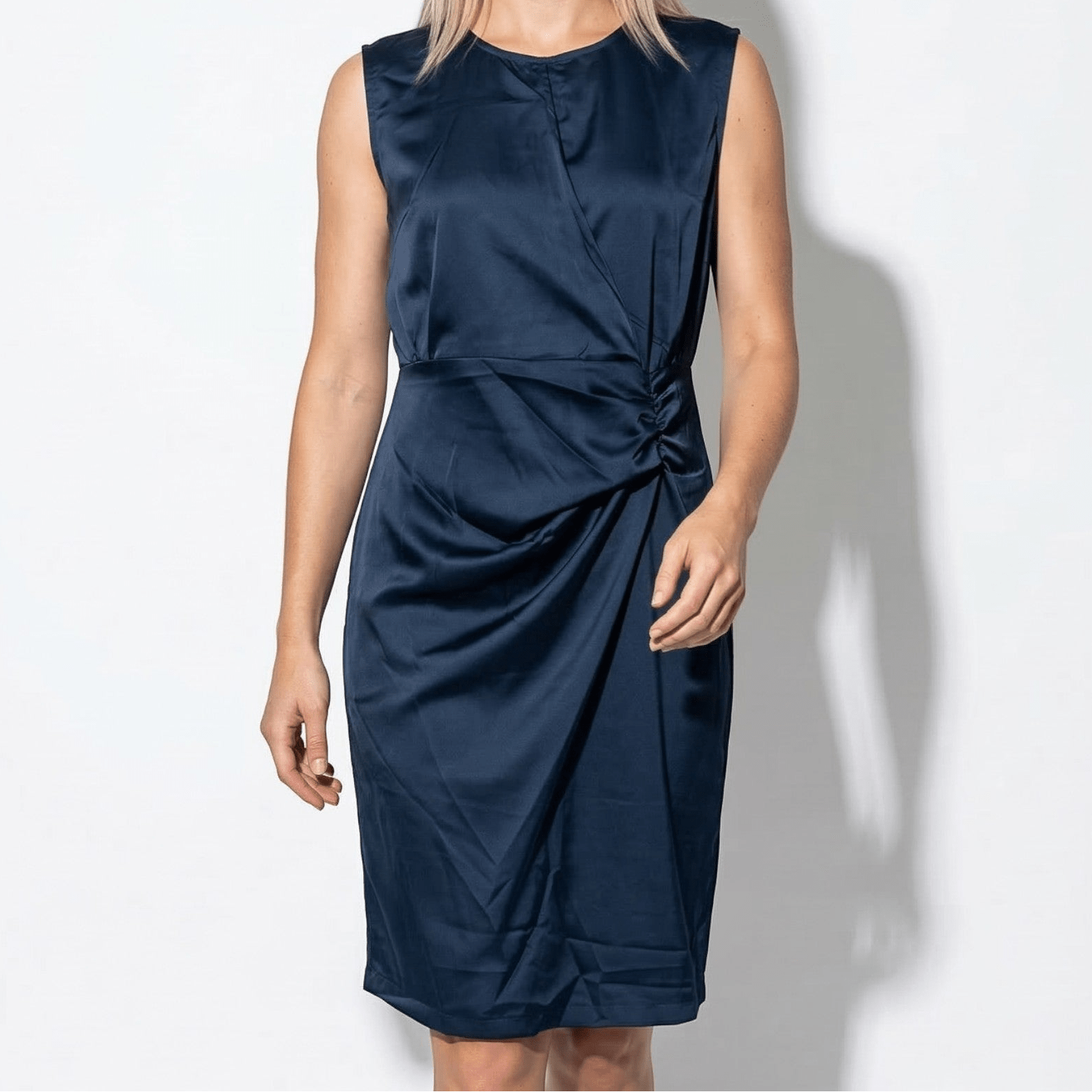 Freya - Women's Sleeveless Ruched Mini Dress - Mini Dresses - Dark Blue - Parker&Brooks