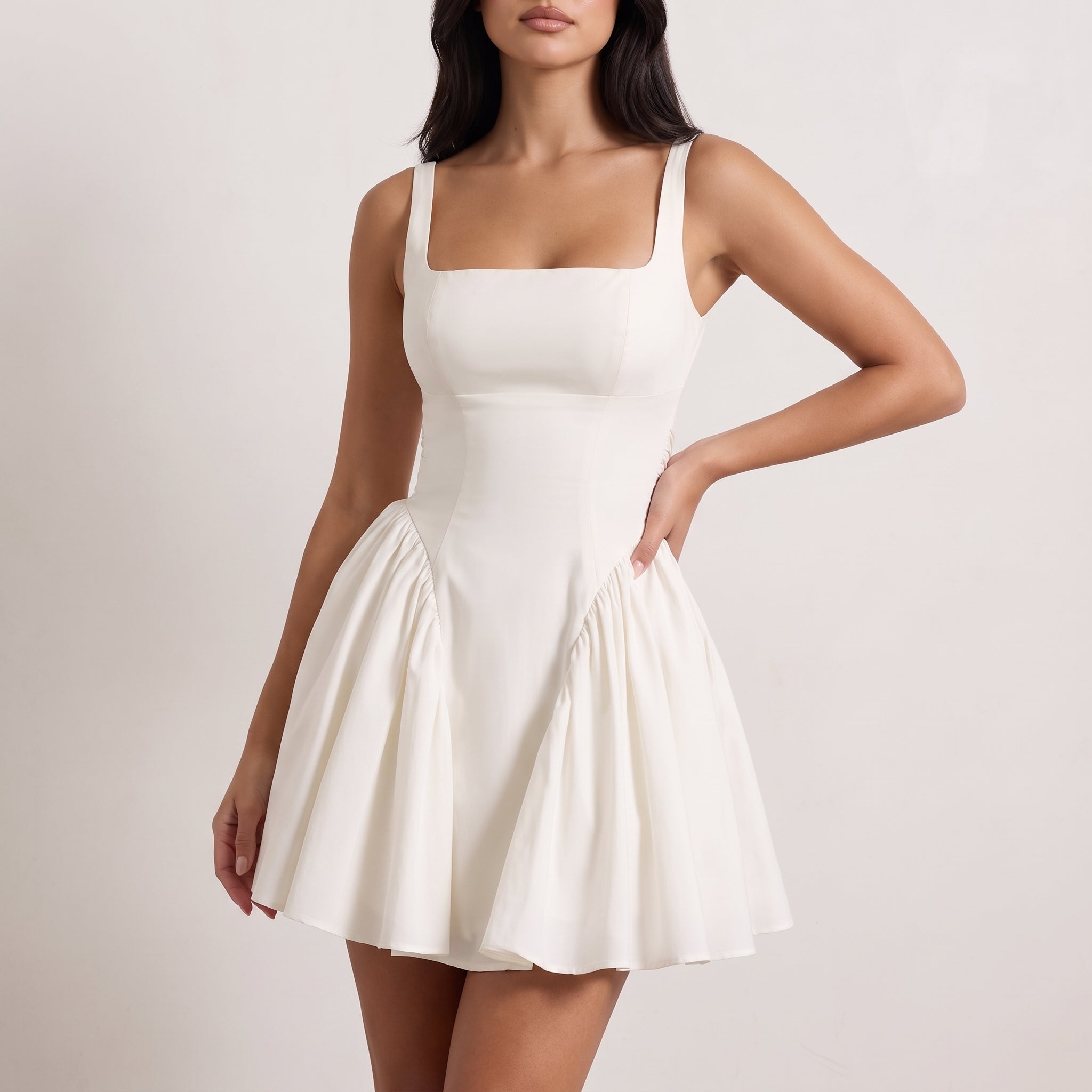 Freya - Women's Summer Backless Bow Party Mini Dress - Mini Dresses - Ivory - Parker&Brooks