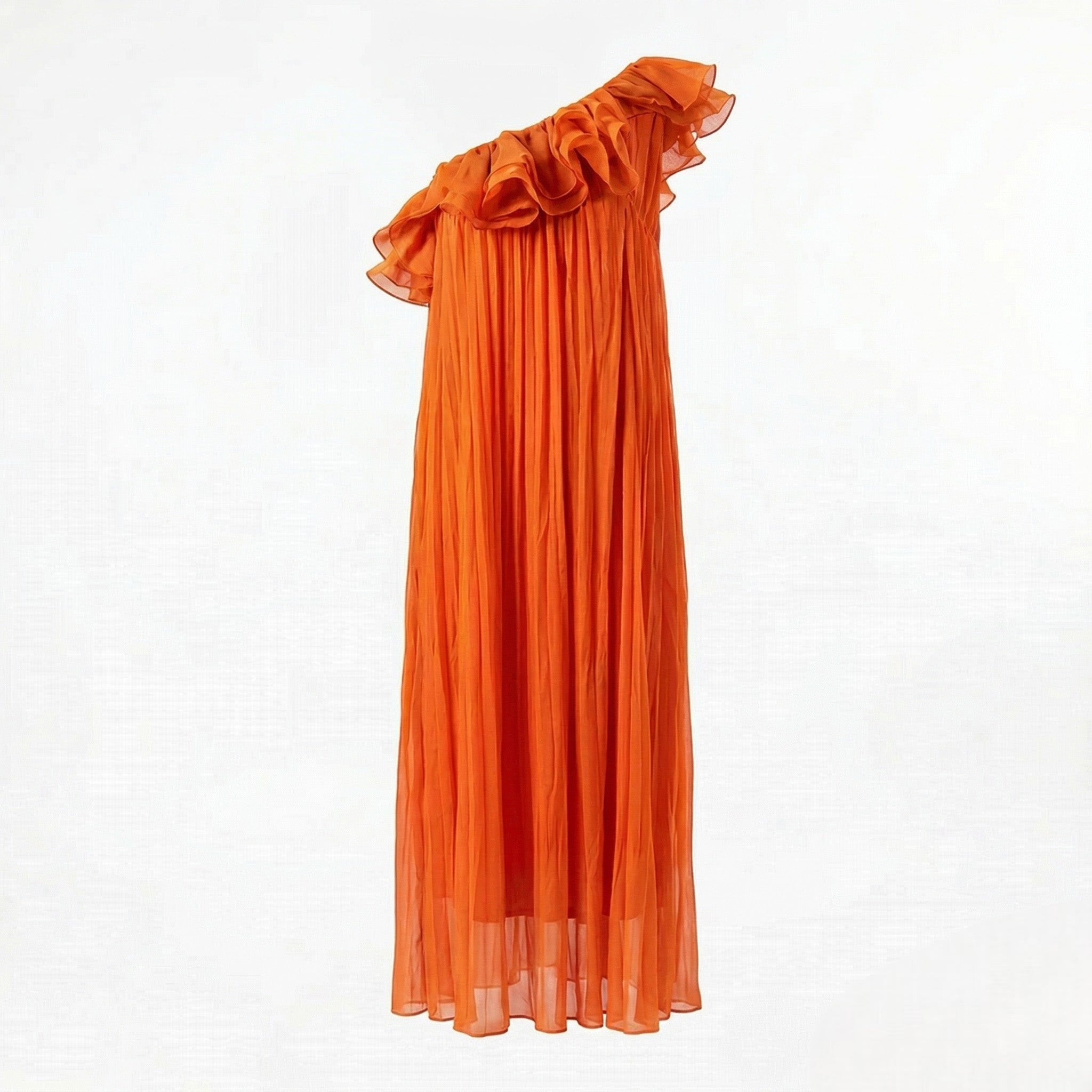 Grace - Women's Summer One - Shoulder Maxi Dress - Maxi Dress - Orange - Parker&Brooks