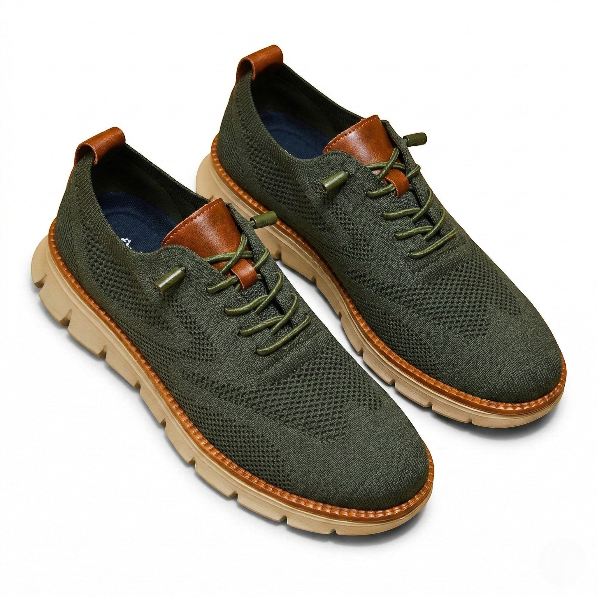 Harry - Men's Breathable Mesh Sneakers - Shoes - Olive Green - Parker&Brooks
