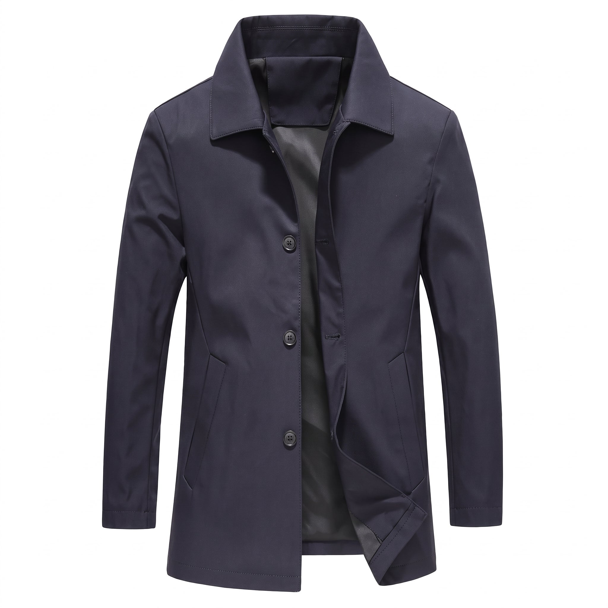 Hermann - Men's Transitional Jacket with Side Pockets - Jackets - Navy - Parker&Brooks