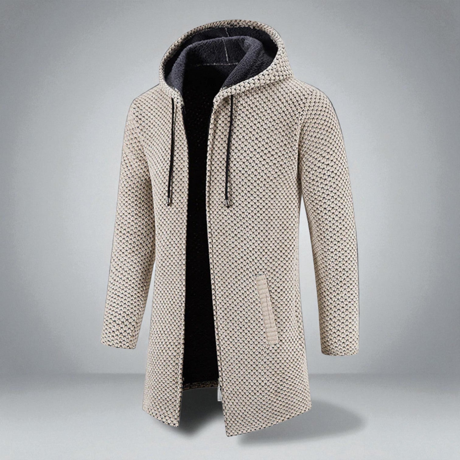 Paul – Mid-Length Sweater with Hood and Pocket