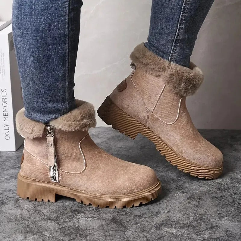 Ava - Women's Chunky Platform Ankle Boots with Side Zip Lug Sole