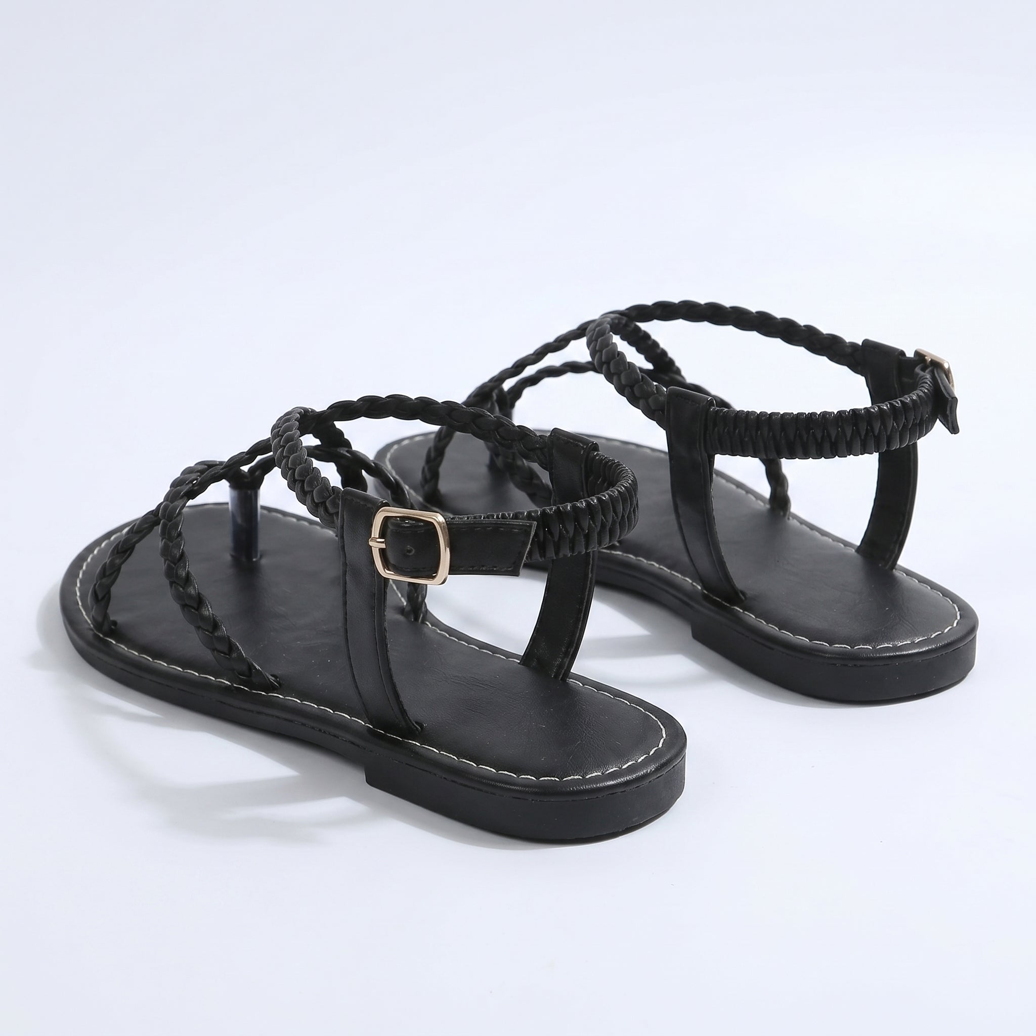 Imogen - Women's Strap Summer Sandals - Sandals - Black - Parker&Brooks