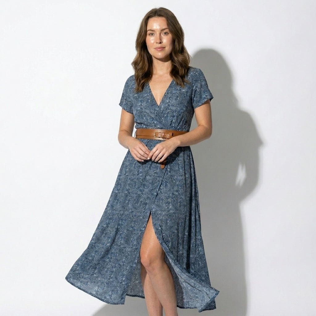 Isabella - Women's Bohemian Floral Maxi Dress - Dresses - Blue - Parker&Brooks